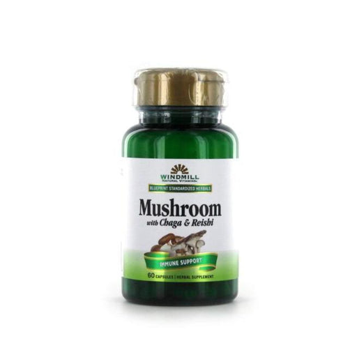 Windmill Windmill Mushroom withChaga & Reishi 60ct Immune Support Mushrooms White Smoke