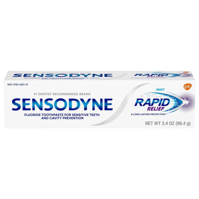Sensodyne Sensodyne Rapid Relief Sensitive Toothpaste, Mint - 3.4 Ounces Toothpaste White Smoke