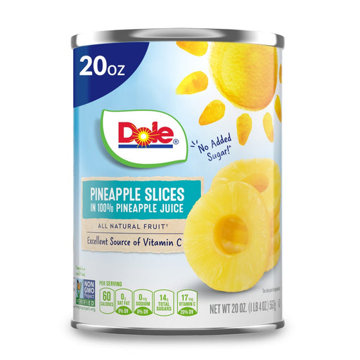 Dole Dole Pineapple Slices In 100% Juice 20oz Pineapples Light Gray