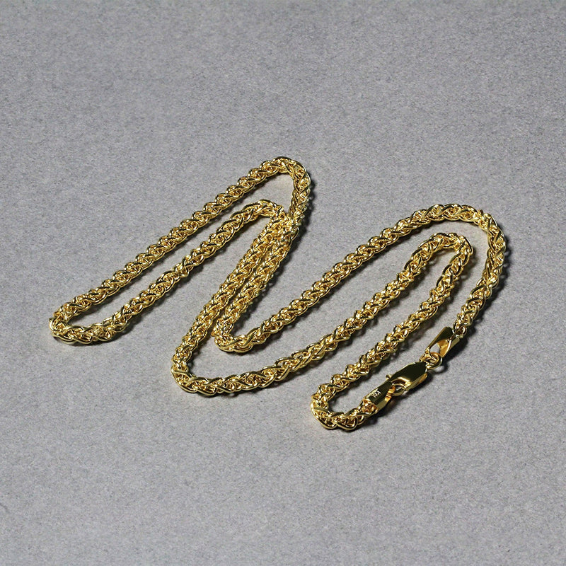 Bids.com 14k Yellow Gold 2.8mm Light Weight Wheat Chain Necklaces Dark Gray 18 / Yellow Gold,20 / Yellow Gold,22 / Yellow Gold,24 / Yellow Gold