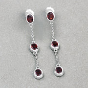 Bids.com 2.70 Carat Genuine Garnet .925 Sterling Silver Earrings Earrings Gray