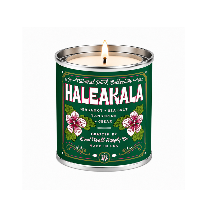 Good & Well Supply Co Haleakala National Park Candle Candles Dark Green Half Pint / 8oz / Cotton Wick,Pint / 14oz / Cotton Wick
