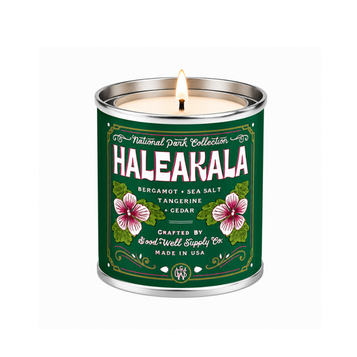 Good & Well Supply Co Haleakala National Park Candle Candles Dark Green Half Pint / 8oz / Cotton Wick,Pint / 14oz / Cotton Wick