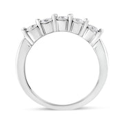Bids.com 14K White Gold 1/2 Cttw Round-Cut 5-Stone Diamond Ring (H-I Color, SI1-SI2 Clarity) Size 7 Rings White Smoke 7 / White.Gold