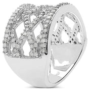 Bids.com 0.92 Carat Genuine White Diamond .925 Sterling Silver Ring Rings White Smoke size 7.00,size 8.00,size 6.00,size 9.00