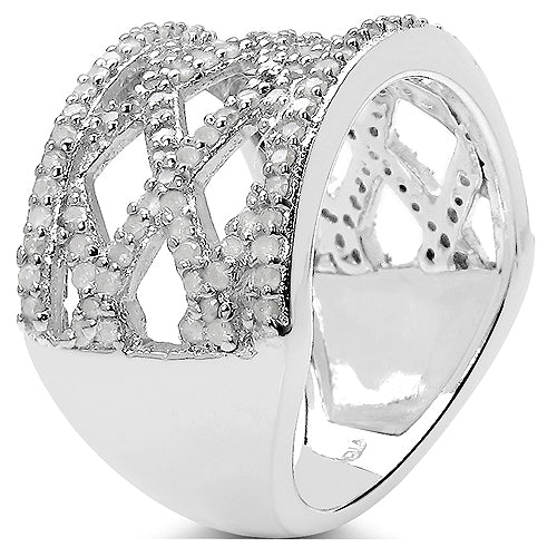 Bids.com 0.92 Carat Genuine White Diamond .925 Sterling Silver Ring Rings White Smoke size 7.00,size 8.00,size 6.00,size 9.00