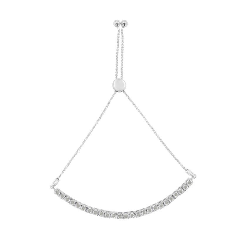 Bids.com 10K Yellow Gold over .925 Sterling Silver 1/4 Cttw Miracle-Set Diamond 4â€-10â€ Adjustable Bolo Tennis Bracelet (I-J Color, I3 Clarity) Bracelets White Smoke White.Sterling Silver / 7,Rose.Sterling Silver / 0.25,Yellow.Sterling Silver / 0.25