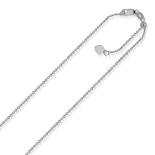 Bids.com 14k White Gold Singapore Style Adjustable Chain (1.1 mm) Necklaces White Smoke 22 / White Gold