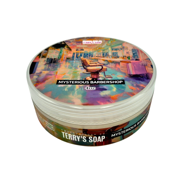 Hwayeon Soap Co. Terry's Soap Mysterious Barbershop Shaving Collection Shaving Set White Smoke Shaving Soap 4 oz