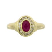 Bids.com .70ct Ruby Diamond Ring 10KT Yellow Gold Rings White Smoke 7.0