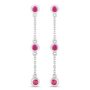Bids.com 0.78 Carat Genuine Ruby .925 Sterling Silver Earrings Earrings White Smoke