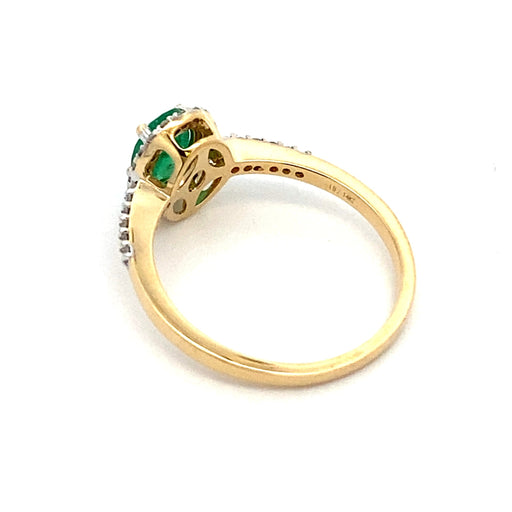 Bids.com .74ct Emerald Diamond Ring 14KT Yellow Gold Rings White Smoke 7.0