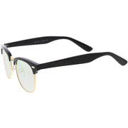 zeroUV Retro Horned Rim Half Frame Flash Mirror Lens Sunglasses 9309 Sunglasses White Smoke Black Ice,Black Fire,Black Midnight,Shiny Black Mirror,Matte Black Mirror,White Sun,White Ice,Tortoise Ice,White Rainbow,Tortoise Midnight,Black Sun,Tortoise Fire,Rose Mirror