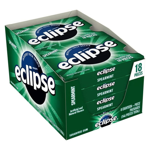 Eclipse Eclipse Sugar Free Gum, Spearmint – 8 Pack, 18 Pieces Each Candy & Chocolate White Smoke