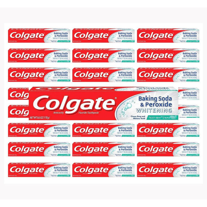 Colgate Colgate Gel Anticavity Fluoride, Baking Soda & Peroxide Whitening Frosty Mint Stripe Toothpaste 6 Oz Toothpaste White Smoke