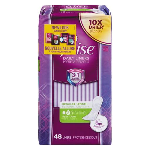 Poise Poise Daily Incontinence Panty Liners, Very Light Absorbency Regular Length Menstrual Pads Dark Slate Gray
