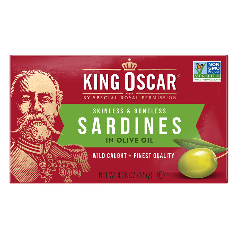 King Oscar King Oscar Sardines Skinless/Boneless In Olive Oil 4.38 Ounces Seafood Brown