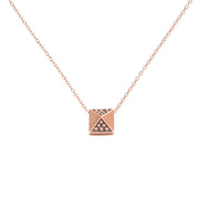 Bids.com 14K Rose Gold 1/4 Cttw Brown Diamond Matte Finished Pyramid Pendant Necklace (Brown Color, SI1-SI2 Clarity) - 18" Inches Necklaces White Smoke Rose.Gold / 18