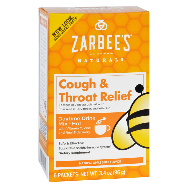 Zarbee's Zarbee's Cough And Throat Relief Drink Mix - Daytime Supplement - 6 Packets Health & Beauty Dark Orange