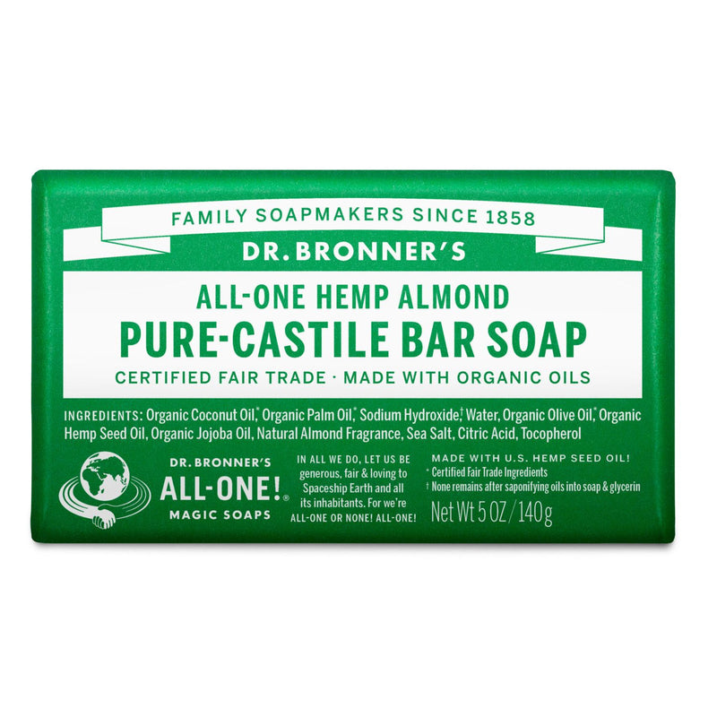 Dr. Bronner's Dr. Bronner's Pure Castile Bar Soap All One Hemp Almond 5 Oz Bar Soap Alice Blue