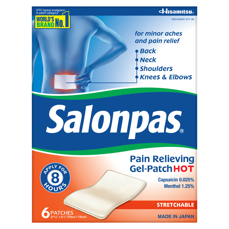 Salonpas Salonpas Pain Relieving Gel Patch, Hot, Stretchable Health & Beauty White Smoke
