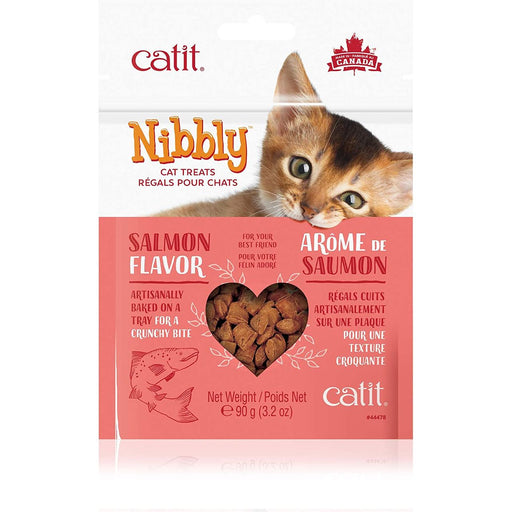Catit Catit Nibbly Salmon Flavor Cat Treats 3.17oz Bag Cat Treats White Smoke