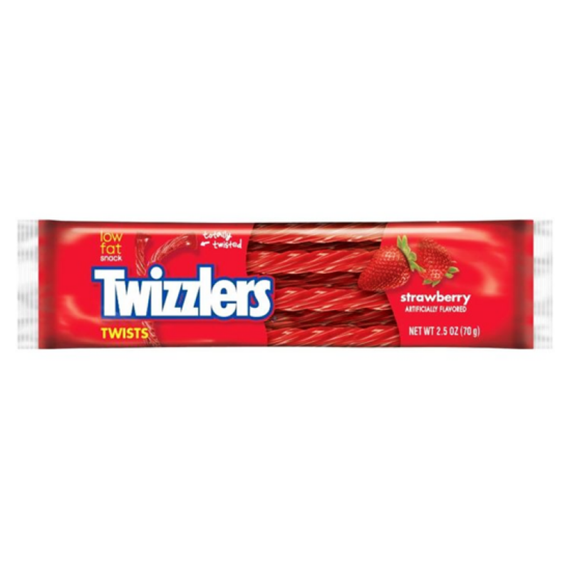 Twizzlers Twizzlers Strawberry Twists, Full Size Chewy Candy, 2.5 oz (Pack of 18) Candy & Chocolate Red