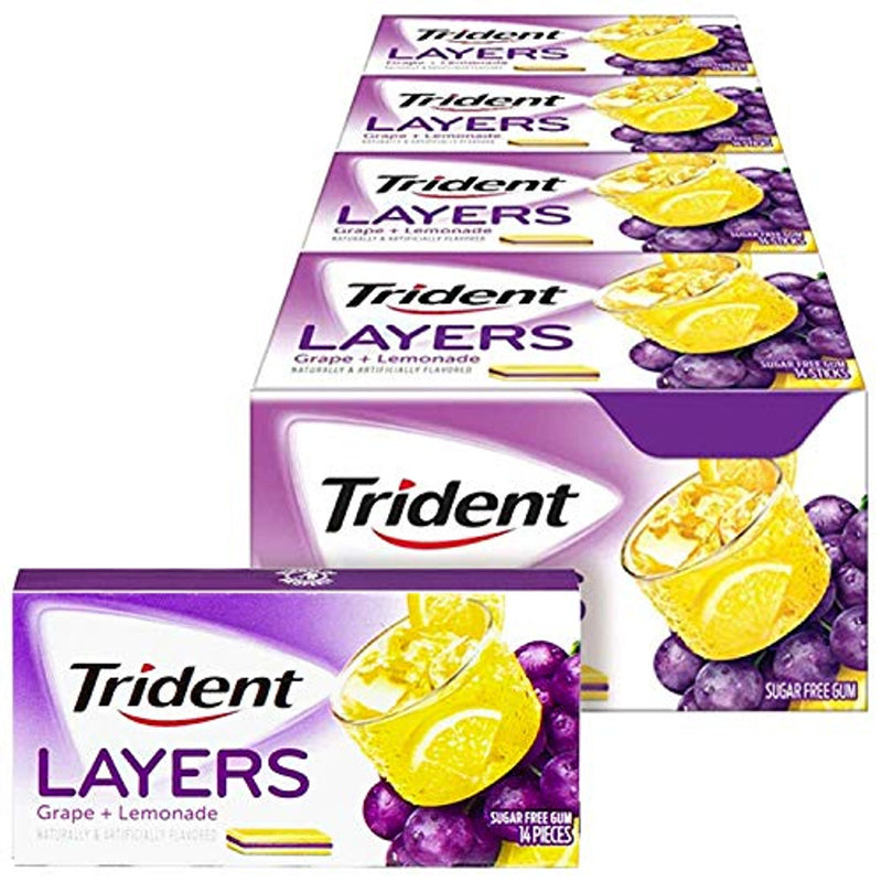 Trident Trident Layers Sugar Free Gum, Grape Lemonade - 14 Ea Candy & Chocolate White Smoke