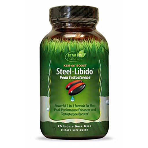 Irwin Naturals Irwin Naturals Steel Libido Peak Testosterone (75 Liquid Soft-gels) Vitamins & Supplements White Smoke