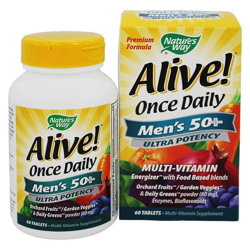 Nature's Way Nature's Way Alive Once Daily Mens 50 Plus Ultra Potency Multi-Vitamin Tablets Vitamins & Supplements White Smoke