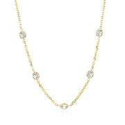 Bids.com 14k Yellow Gold CZ By the Yard Long Links Necklaces White Smoke 16 / Yellow Gold,18 / Yellow Gold,38 / Yellow Gold