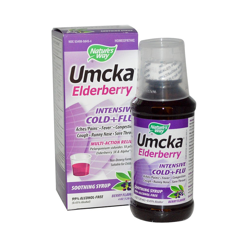 Nature's Way Nature's Way Umcka ColdCare Intensive Cold + Flu Relief Syrup, 4 fl oz Medicine & Drugs White Smoke