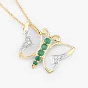 Bids.com 0.51 Carat Genuine Emerald and White Zircon .925 Sterling Silver Necklace Necklaces White Smoke