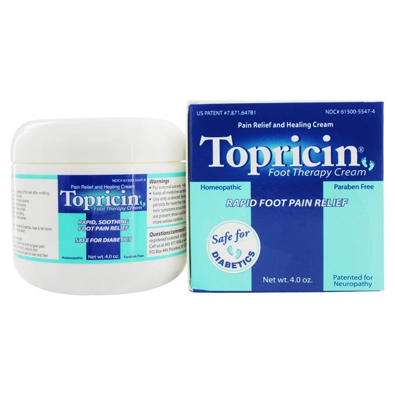 Topricin Topricin Foot Therapy Pain Relief Cream, 4 Oz Foot Care White Smoke