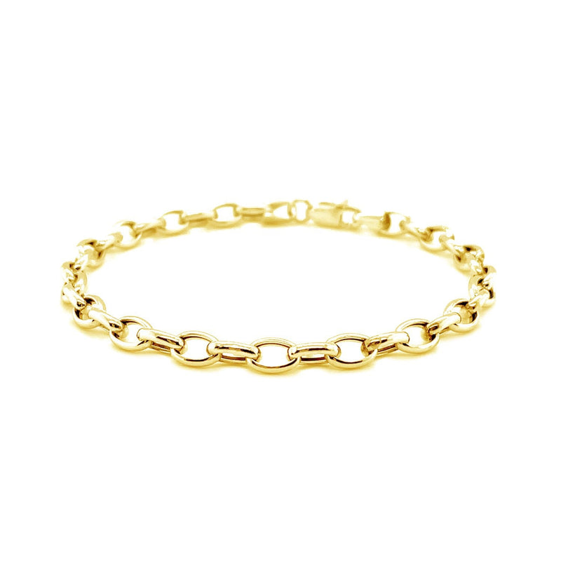 Bids.com 4.6mm 14k Yellow Gold Oval Rolo Bracelet Bracelets White Smoke 7 / Yellow Gold