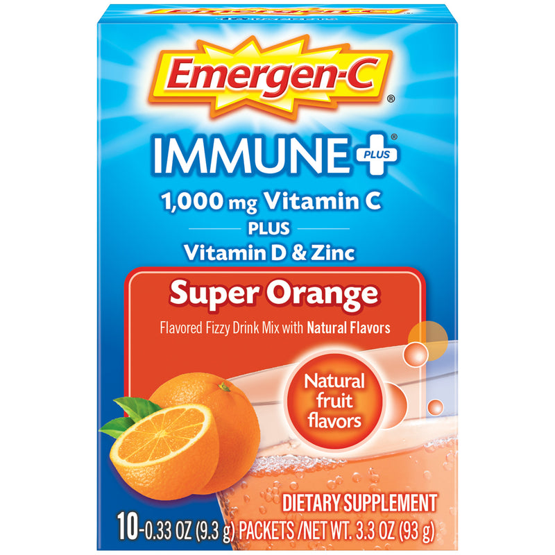 Emergen-C Emergen-C Immune Plus Vitamin D Drink Mix, Super Orange Vitamins & Supplements Deep Sky Blue