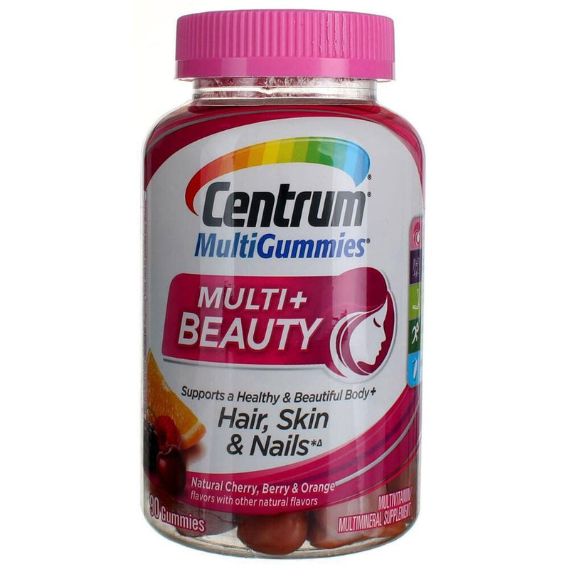 Centrum Centrum Multivitamin & Beauty Dietary Supplement Gummies - Cherry Berry & Orange - 90ct Vitamins & Supplements White Smoke