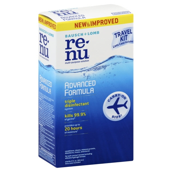 ReNu ReNu Bausch And Lomb Advanced Formula Multi-purpose Solution 2 Oz Plus, 1 Lens Case Travel Kit Personal Care Midnight Blue