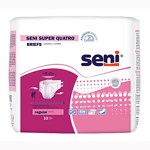 Seni Seni Super Quatro Adult Incontinence Brief Regular Heavy Absorbency Breathable / Overnight, S-RE10-BQ1, Severe Medical White Smoke