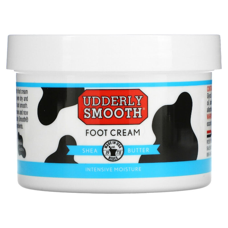 Udderly Smooth Udderly Smooth Foot Cream, Shea Butter, Lightly Scented, 8 Oz Personal Care White Smoke