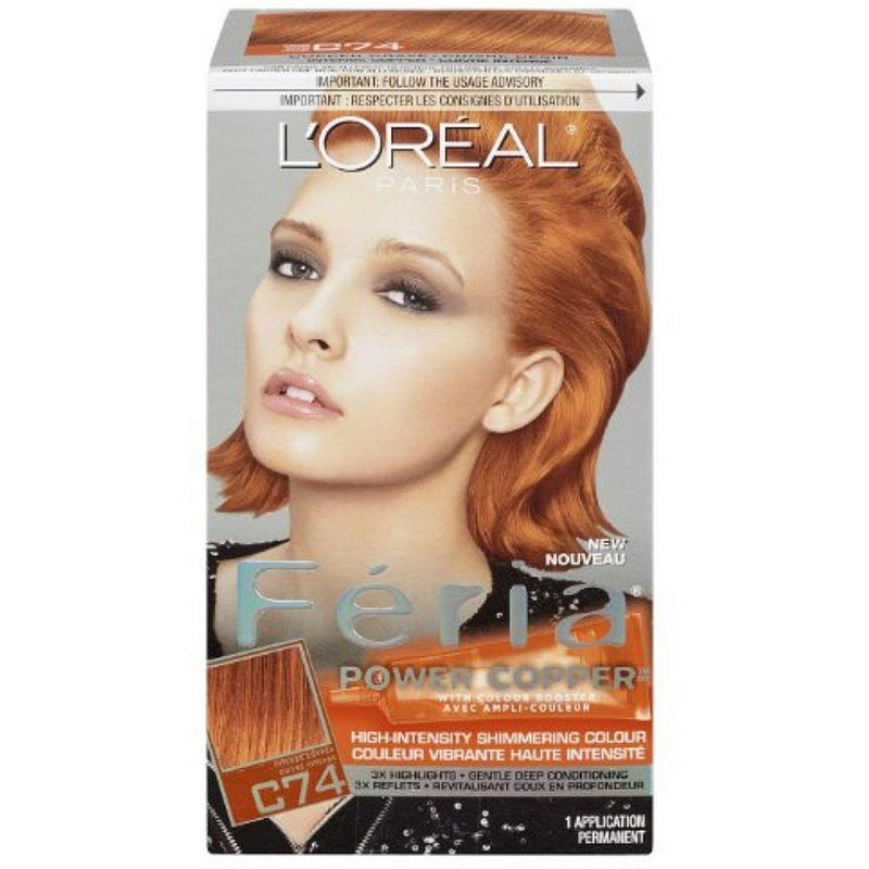 L'Oreal Paris L'Oreal Paris Feria C74 Copper Crave Permanent Hair Color Hair Color Light Gray