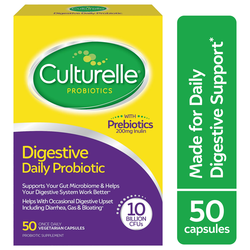 Culturelle Culturelle Daily Probiotic, Digestive Health, Vegetarian Capsules 50 ct Vitamins & Supplements Sea Green