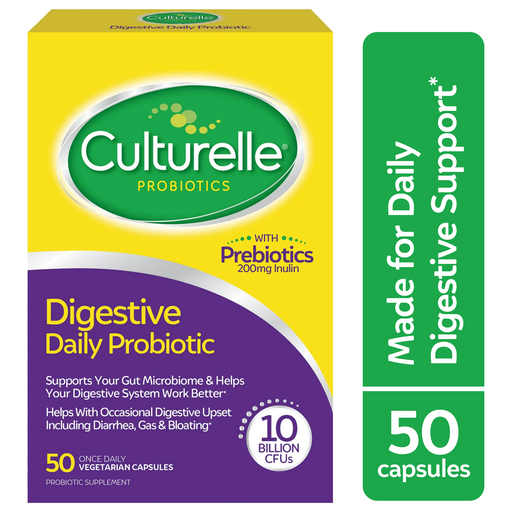 Culturelle Culturelle Daily Probiotic, Digestive Health, Vegetarian Capsules 50 ct Vitamins & Supplements Sea Green