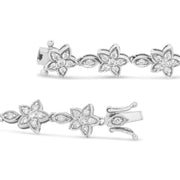 Bids.com 14K White Gold 1 1/5 Cttw Round Diamond Flower Blossom Link Bracelet (H-I Color, SI1-SI2 Clarity) - Size 7" Bracelets White Smoke Yellow.Gold / 7,White.Gold / 7