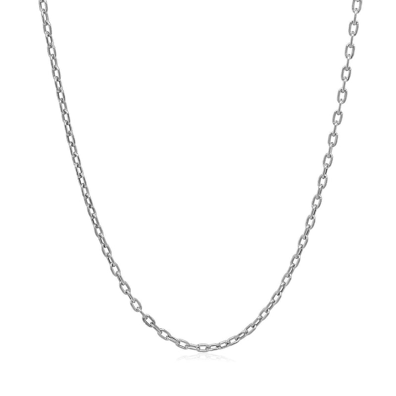 Bids.com Double Extendable Cable Chain in 14k White Gold (1.9mm) Necklaces White Smoke 18 / White Gold