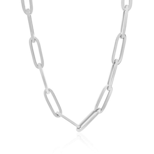 Bids.com 14K White Gold Wide Paperclip Chain (6.1mm) Necklaces White Smoke 18 / White Gold