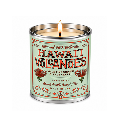 Good & Well Supply Co Hawai'i Volcanoes National Park Candle Candles White Smoke Half Pint / 8oz / Cotton Wick,Pint / 14oz / Cotton Wick