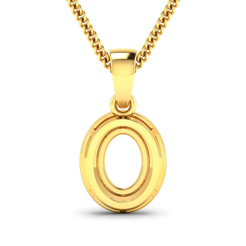 Bids.com 0.18 Carat Genuine White Diamond 14K Yellow Gold Semi Mount Pendant - holds 8x6mm Oval Gemstone Pendants White Smoke