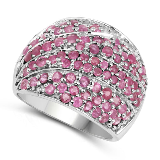 Bids.com 2.97 Carat Genuine Ruby .925 Sterling Silver Ring Rings White Smoke size 7.50,size 7.00,size 6.00,size 8.00,size 9.00,size 5.00,size 10.00