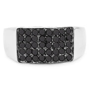 Bids.com 0.43 Carat Genuine Black Diamond .925 Sterling Silver Ring Rings Dark Slate Gray size 6.00,size 11.00,size 7.00,size 8.00,size 9.00,size 10.00